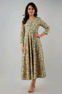 Women Printed Cotton Floral Kurta - XXL, Peace
