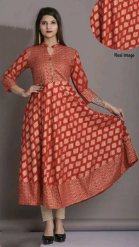 Women Printed Cotton Floral Kurta - XXL, Red