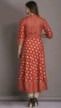 Women Printed Cotton Floral Kurta - XXL, Red