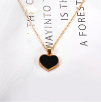 Heart Shape Neck Chain - Black