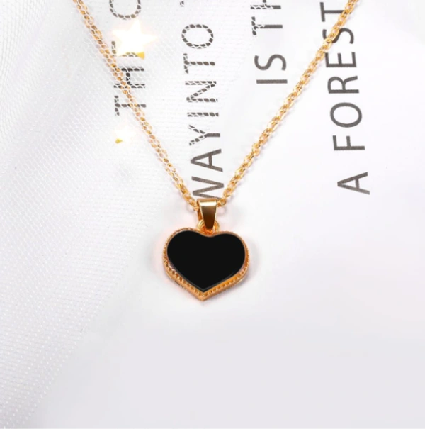 Heart Shape Neck Chain - Black