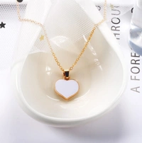 Heart Shape Neck Chain - White