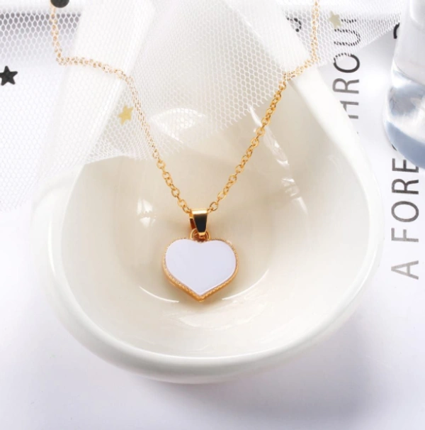 Heart Shape Neck Chain - White