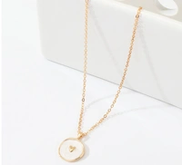 Moon and star décor irregular round charm necklace  - White