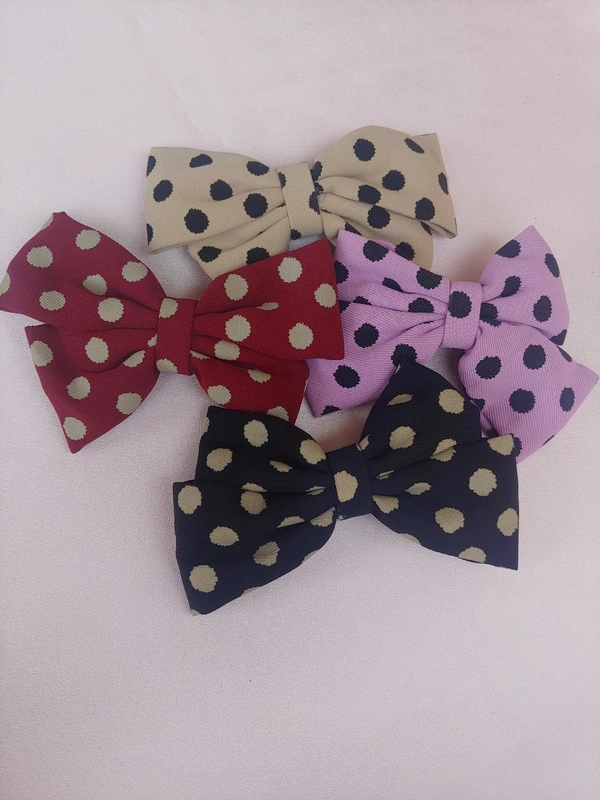 Polki Dot Bow Clip -Set Of 4