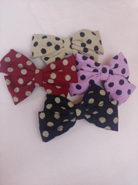 Polki Dot Bow Clip -Set Of 4