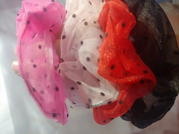 Dotted Organza Scrunchie - Pack Of 4