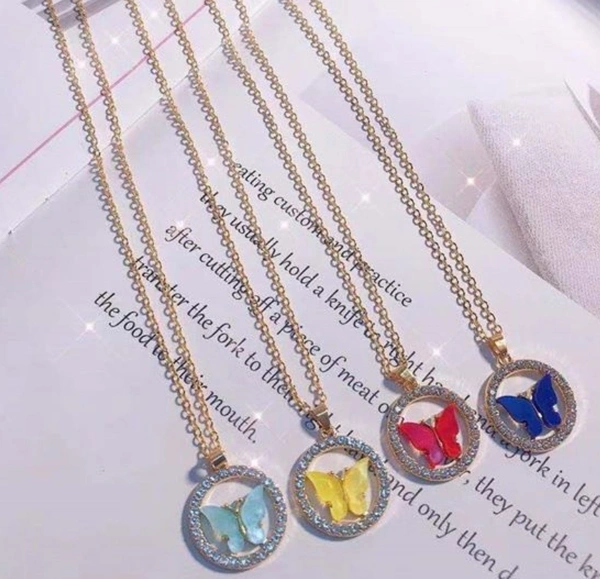 Butterfly Neckchain - Free Size, Red