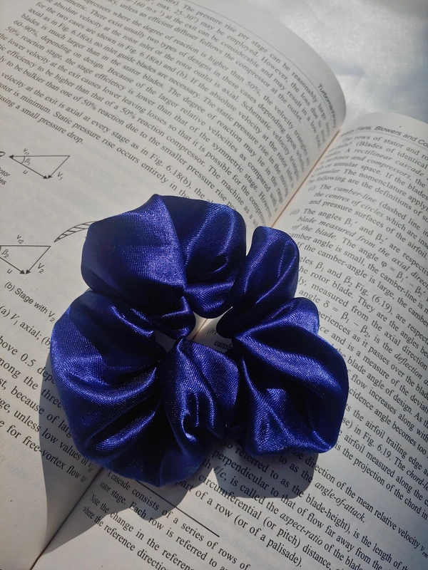 Solid Navy Blue Scrunchie 