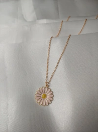 Pink Daisy Charm With Chain