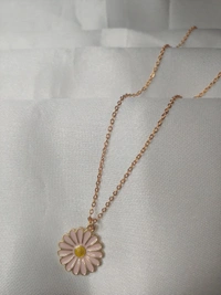 Pink Daisy Charm With Chain