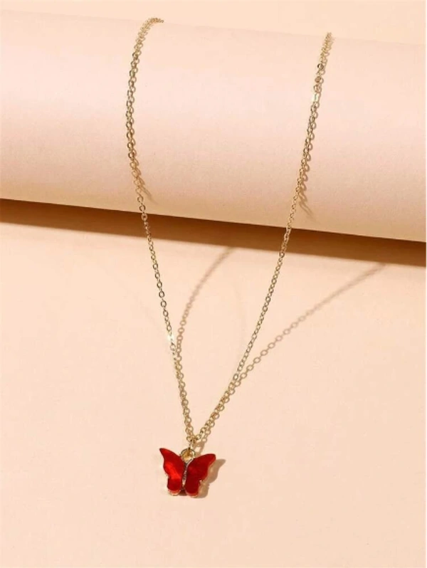 Butterfly neck chain   - Maroon