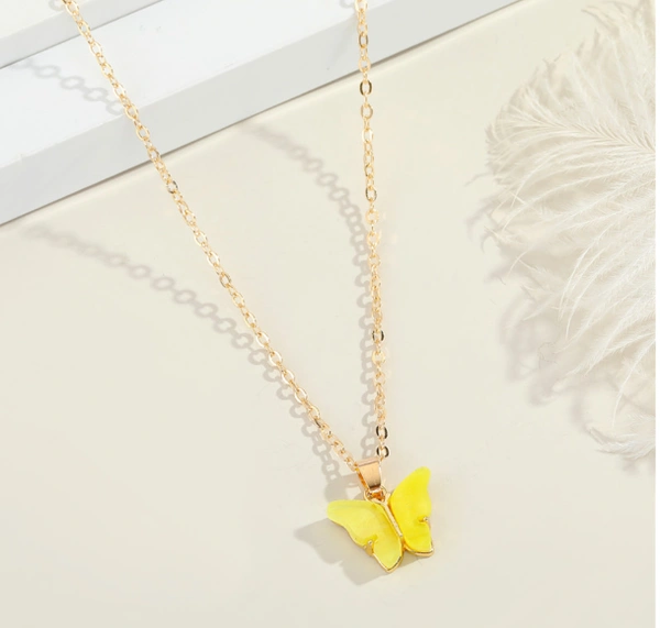 Butterfly neck chain   - Yellow