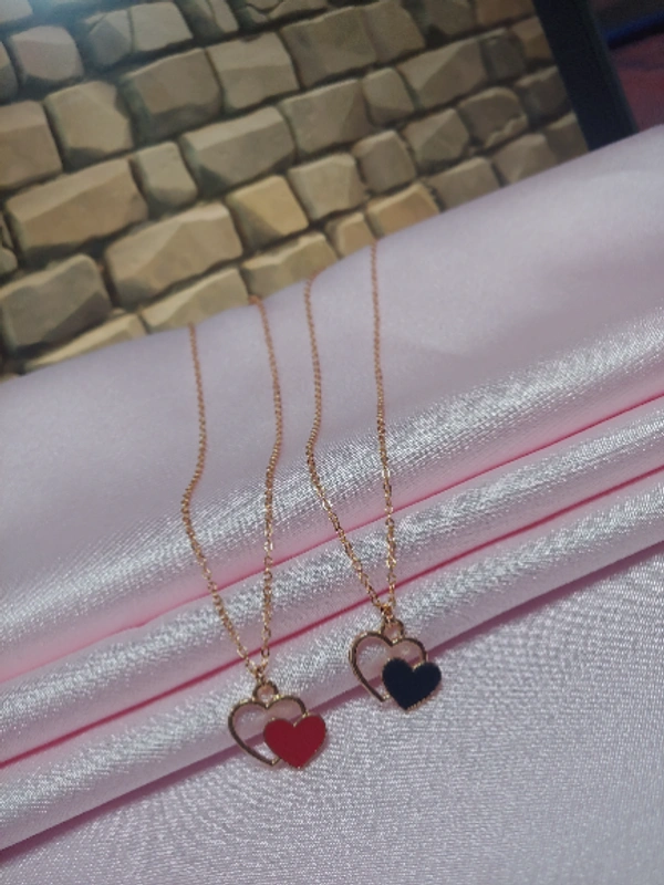 Double Heart NeckChain - Red
