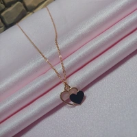 Double Heart NeckChain - Black 