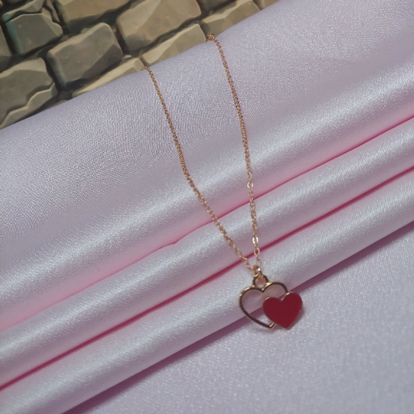Double Heart NeckChain - Red