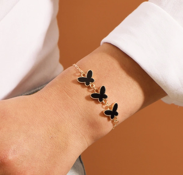 Black 3 Butterfly Bracelet 
