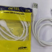 Detel Fast Charging Mobile Cable or Micro USB Cable for Charging and Data Sync (1 Meter, White ) - White, 1, 1 Meter