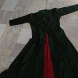 puja *Stylish Taffeta Silk Solid Gown - L, Green