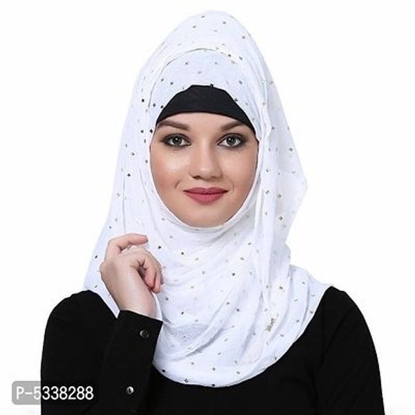 M/N UNITED INDIA Momin Libas New Chiffon Scarf Ladies , White colour choices, Large Oversized Regular Hijab - White, Free