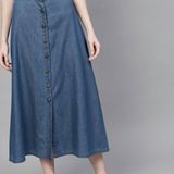 CODAISY Beautiful Denim Long A-Line Skirt* - Blue, 36