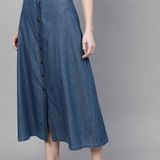 CODAISY Beautiful Denim Long A-Line Skirt* - Blue, 36