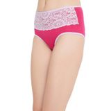CLOVIA  Stylish Pink Cotton Solid Outer Elastic Hipster Panty For Women And Girls* - Pink, 2XL