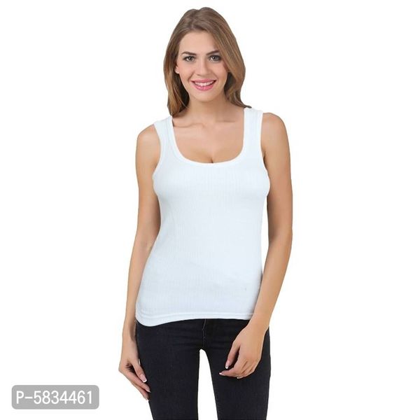 TDS INDIA Lavennder Premium Quilted Thermal Sleeveless Thermal Top | Off-White* - Off White, S