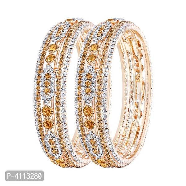 Asmita Jewellery Fancy Gold Plated Bangle Set For Women* - Golden