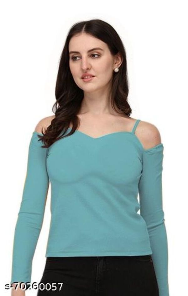 Casual Off Shoulder Sleeve Solid Women Top - L, available