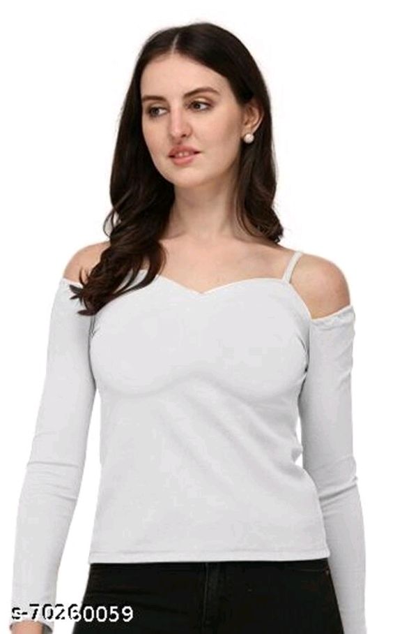 Casual Off Shoulder Sleeve Solid Women Top - available, S