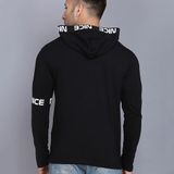 SHAPPHR Typography Men Hooded Neck Black Tshirt - M, available