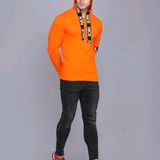 SHAPPHR Typography Men HoodedNeck Orange Tshirt - available, S