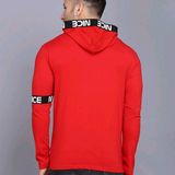 SHAPPHR Typography Men HoodedNeck Red Tshirt - XL, available