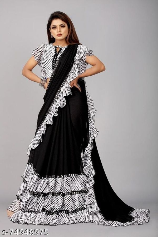 Polka Print Bollywood GeorgetteCrepe Georgette Saree - available, Free Size
