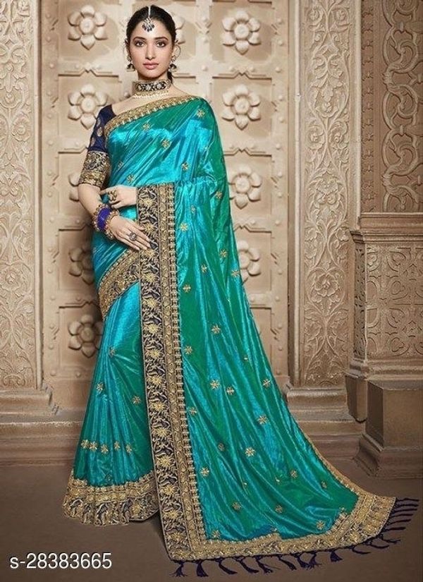 Om Fabrics Embroidred Saree With Blouse Pice - available, Free Size
