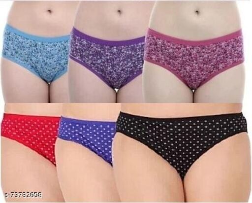 Women's Cotton Mid Waist Comfort Panty Briefs / Hipster Innerwear Soft  Stretchable Panties Womens & Girls Cotton Briefs Cobo Set – Pack of 6