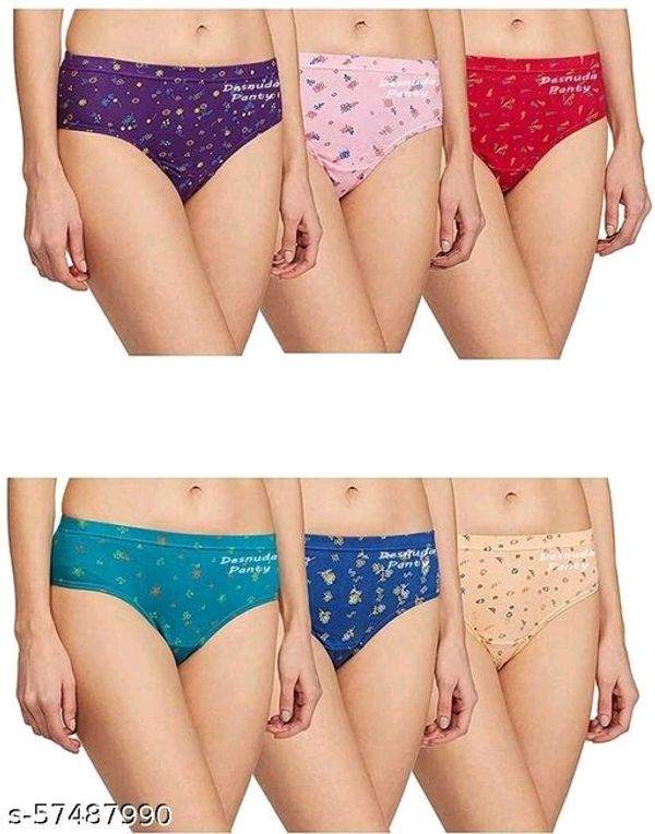 Desnuda Women Hipster Multicolor Panty (Pack of 6)