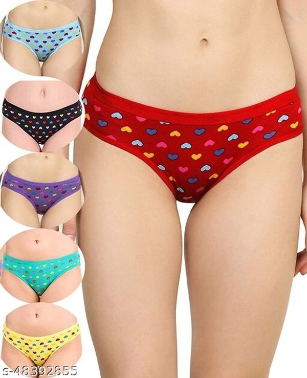 Women's Cotton Mid Waist Comfort Panty Briefs / Hipster Innerwear Soft  Stretchable Panties Womens & Girls Cotton Briefs Cobo Set – Pack of 6)