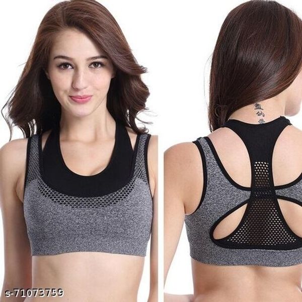 Fashiol Women's-Girls Cotton Blend Lightly Padded Non Wired Removable  Padded Fitness Sports Bra