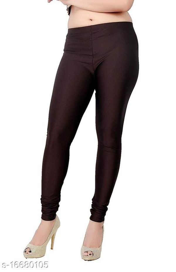Plus Size Satin Lycra comfortable Brown leggings for womens