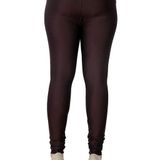 Plus Size Satin Lycra comfortable Brown leggings for womens