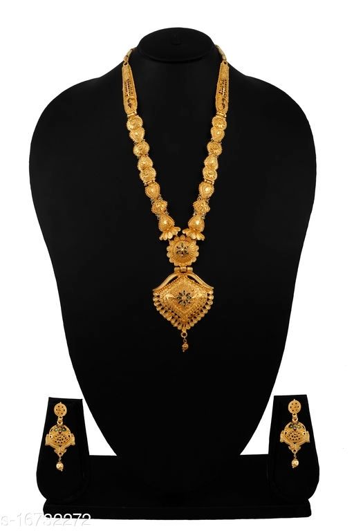 Classic Mala Copper Brass Antique Long Necklace Set With Gold Plating  216430, Size: Length = 18 Inch at Rs 1175/set in Mumbai