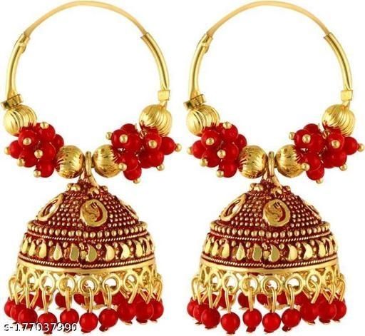 Gold Plated Oversize Jhumka Earrings - Etsy