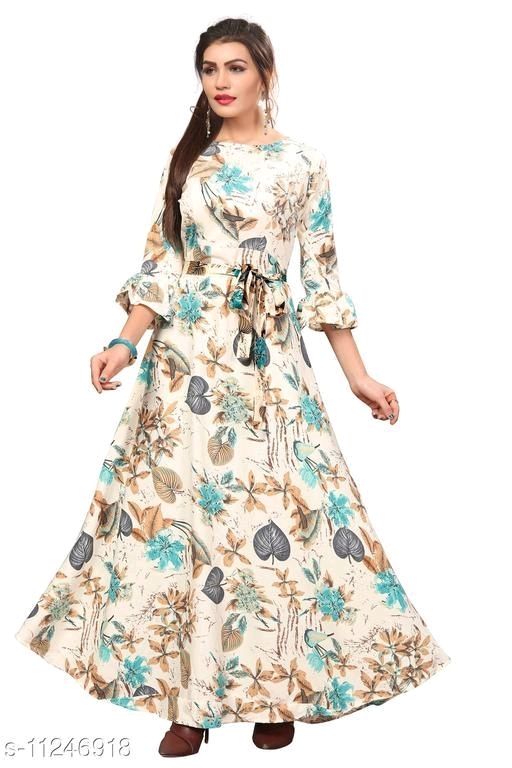fcity.in - Bandhni Design Printed Long Gown For Women / Comfy Retro Women  Gowns