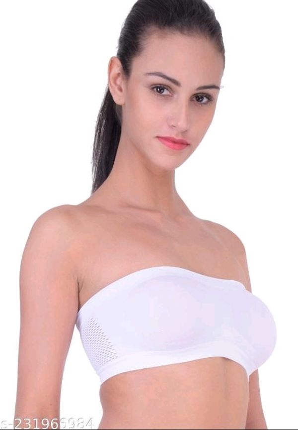 2-pack cotton strapless bras - White - Ladies