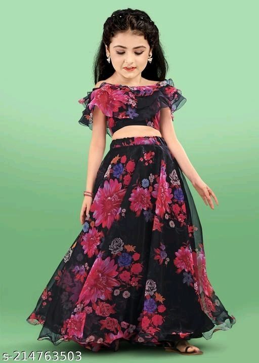 Buy AKRAM GARMENT Girls Pink, Yellow Embroidered Polyester Lehenga, Choli  and Dupatta Set (6 to 7 Years) Online at Best Prices in India - JioMart.