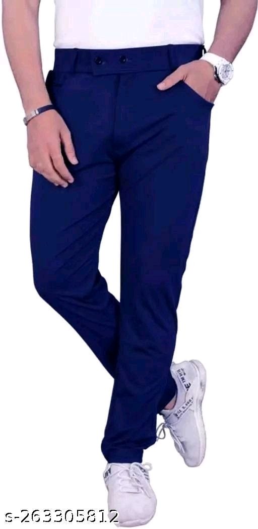 Buy Double One Casual Solid Track Pant | Color - Blue (D101_Blue_28) Online  In India At Discounted Prices