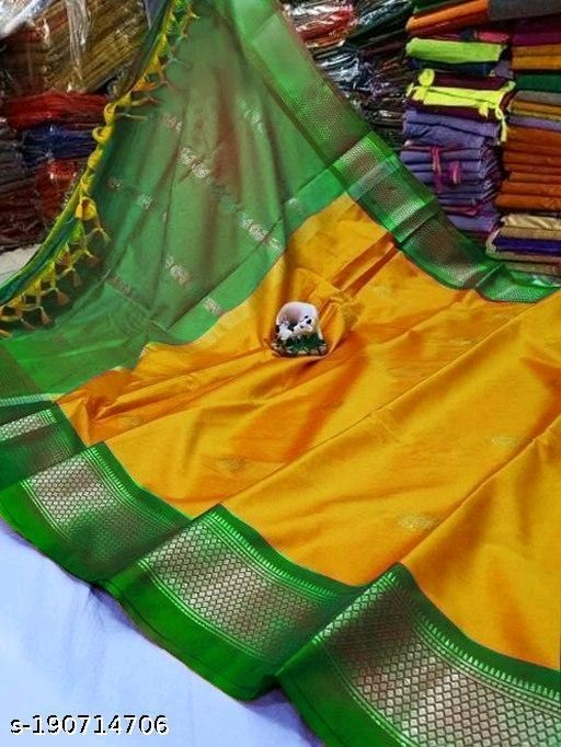 fcity.in - Fancy Soft Silk Yeola Paithani Saree Zari Woven Design Color  Parrot