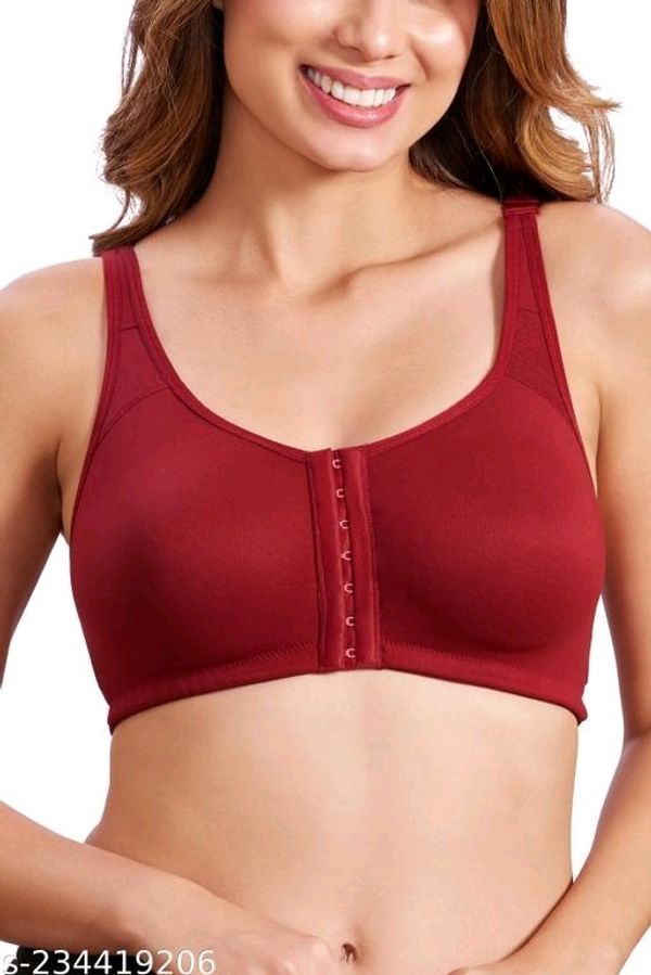 Women's Cotton with Lycra Non-Paded and Non-Wired Seamed Sports Bra for  Women/Girls